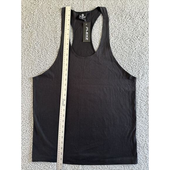 Men's Flex’s Fitness Muscle Tank Gym Active Wear Unisex Bodybuilding NWT Blk L - Picture 5 of 9